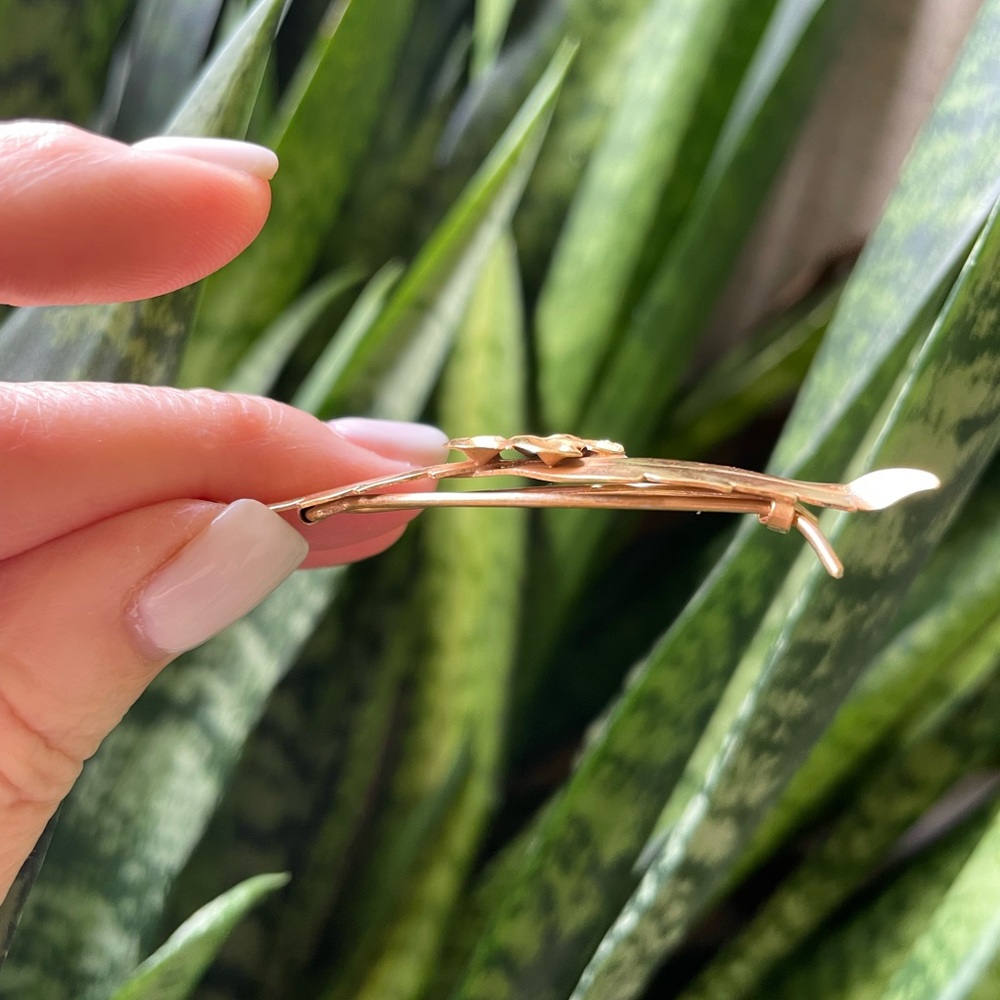 VTG 14K gold plated sterling silver hair clip - Picture 7 of 9